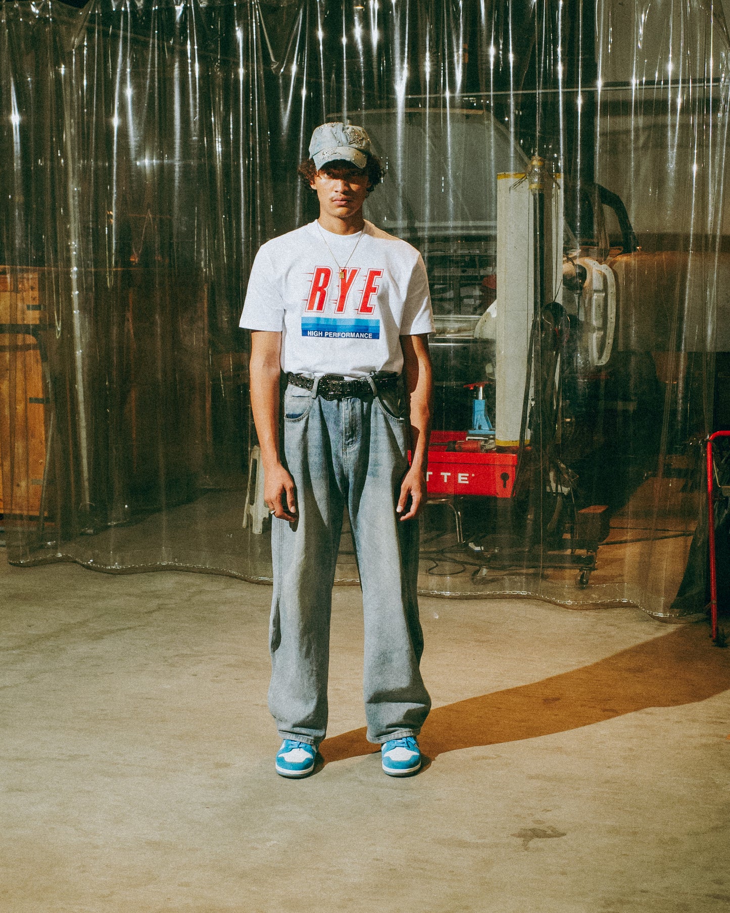 RYE WHITE PRINTED OVS T-SHIRT [HIGH PERFORMANCE]