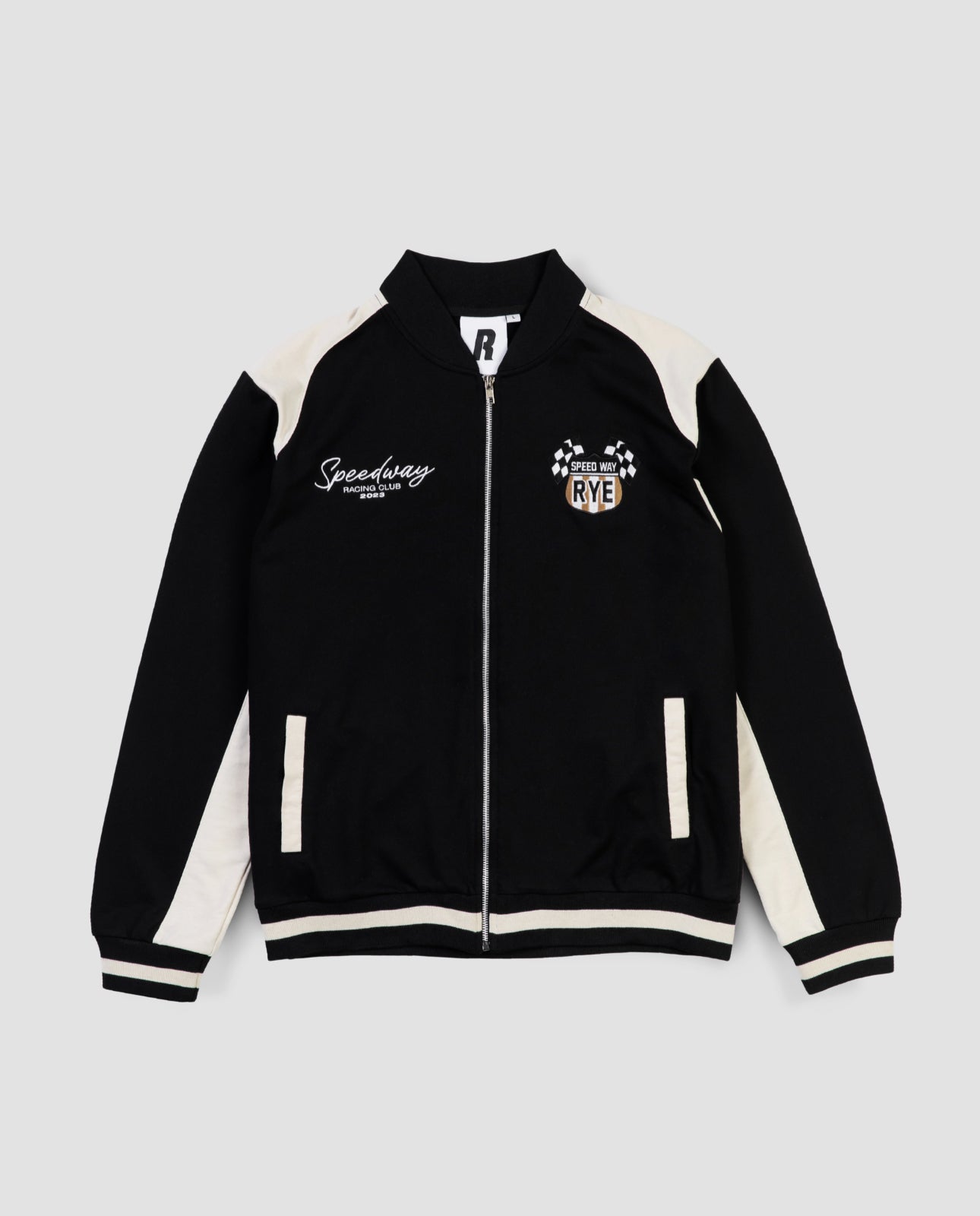 RYE SPEEDWAY LOGO RACING JACKET BLACK