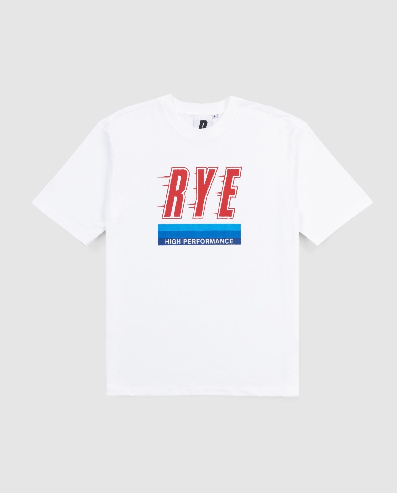 RYE WHITE PRINTED OVS T-SHIRT [HIGH PERFORMANCE]