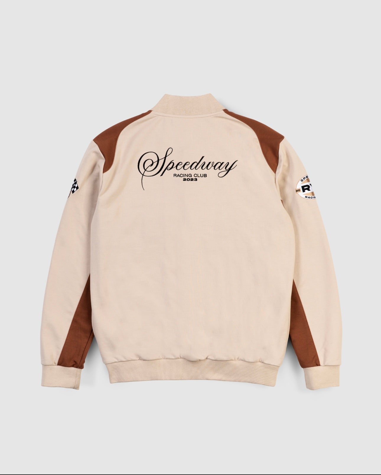 RYE SPEEDWAY LOGO RACING JACKET CREAM/BROWN